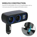 Miniatyrbild 5 av 5: 12V Car Cigarette Lighter Socket Adapter with Dual USB Double Splitter and S-Type Plug