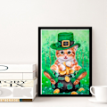 Pikkukuva 5 / 8: DIY Timantti-kirjonta Ristinommel eläin Diamond Painting Taidekäsityö Koti Sisustus (Kissa)