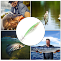 Miniatyrbilde 8 av 8: 4 stk. Kunstige Simulerings ABS Fiske Agns Fiske Agns Dobbel Blekksprutkrok med Lysende Pinner Spor