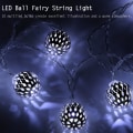 Miniatyrbillede 1 af 8: 1,2 m 10 LED Kugle Fairy String Lys til Soveværelse Græslandskab Have Hjem Ferie Koldhvid