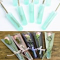 Miniatyrbillede 3 af 8: 100 stk. Blomster Rør Klar Plastik Blomster Vand Rør Blomster Rør til Blomsterarrangementer