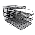 Miniatyrbillede 1 af 10: 4 stk. Filhylde Stabelbar Adskillelig Mesh Huldesign Stor Kapacitet Nem Installation Skrivebords Filopbevaring Holdere