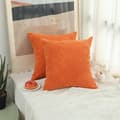 Two Square Decorative Pillowcases, Suitable for Bedding, Sofas, and Chairs, Warm Orange, 45 x 45 cm.
