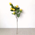 Miniatyrbillede 6 af 6: Kunstig Citron Gren 65cm Gul Citron Lange Grene Blade Grøn plante til Stue Model Rum Dekoration