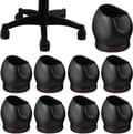 10-pack Black Felt Office Chair Wheel Covers