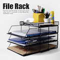 Miniatyrbillede 3 af 10: 4 stk. Filhylde Stabelbar Adskillelig Mesh Huldesign Stor Kapacitet Nem Installation Skrivebords Filopbevaring Holdere
