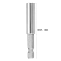 Pikkukuva 4 / 8: 10 kpl 60 mm magneettisia pikavapautus 1/4\" kuusiokolovarsia ruuvimeisseliporanteräpidikkeitä