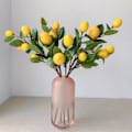 Miniatyrbillede 4 af 6: Kunstig Citron Gren 65cm Gul Citron Lange Grene Blade Grøn plante til Stue Model Rum Dekoration