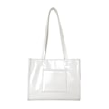 Miniatyrbillede 1 af 8: Kvinders Tote PU Læder Stor Kapacitet Fashionabel Alsidig Dame Håndtaske til Pendling Forretningsrejse Hvid One Size