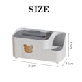 Miniatyrbillede 2 af 5: Multifunktionel Vævsæske Rektangulær Med Side Organizer, Vævsæskeholder Dispenser Til Fjernbetjeninger, Læsebriller & Penne