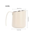 Miniatyrbillede 6 af 8: Mælkeskumningskande 304 Rustfrit Stål Flødekande Latte Art Kaffe Dampkande med Skrå Tud og Skala til Cafe Køkken 500ML Beige