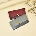Miniatyrbild 5 av 5: Slim tunn PU-läder kreditkortshållare Bifold Clutch plånböcker för kvinnor flickor