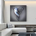Miniatyrbillede 5 af 8: 3D Kærlighedshjerte Moderne Kunst Dekorativ Metalfigur Statue Kunst Lærred Maleri Væghængende Rammeløs Rum Dekoration