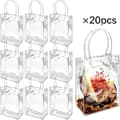 20-pack transparenta 23 x 17 x 7 cm återanvändbara presentpåsar med handtag