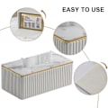 Miniatyrbild 3 av 6: Rektangulär servettlådehållare i PU-läder, för Kleenex, servetter, servettlådeöverdrag rektangel