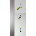 Miniatyrbillede 1 af 4: Hängdekorationer i glas, kulörta blommor. 1,7 m x 8 stycken