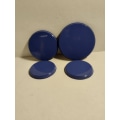 Miniatyrbillede 4 af 4: Komfurdæksel (4 dele x 2) kornblå blanke flagestrøede overflader Blue