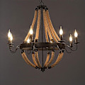 Pikkukuva 2 / 8: Exciting ceiling lamp made of steel and rope in marine model