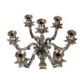 Miniatyrbillede 2 af 2: Smuk lysestage, 7-armet, messingfarvet aluminium, 86 cm