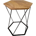 Miniatyrbild 1 av 2: Handtillverkat bord i hexagonform i massivt trä