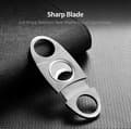Miniatyrbillede 2 af 3: Mønstret dobbeltægget rejse cigar cutter i rustfrit stål