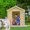 Pikkukuva 5 / 6: Timbela M570Z-1 Puutalo lapsille - Vihreä katto - Ulkoleikkimökki 111x113xK121cm/0.9 m2 Beige