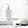 Miniatyrbilde 3 av 5: Borofone BA21A Hongtu enkelport QC3.0 lader mobiltelefon universell europeisk standard hurtigladehode Android-sett