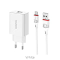 Miniatyrbilde 1 av 5: Borofone BA21A Hongtu enkelport QC3.0 lader mobiltelefon universell europeisk standard hurtigladehode Android-sett