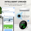 Miniatyrbilde 4 av 4: Temperatur- og fuktighetssensor, Tuya WiFi-termometer hygrometer LED-speilskjerm App-timing, sanntidsovervåking og -innspilling