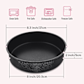 Miniatyrbillede 2 af 5: 8 tommer rund kageform sæt med 3, rustfrit stål sort non-stick rund bageform