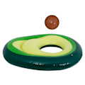 Miniatyrbillede 3 af 5: Oppustelig bademadras med avocado-bold med frø 150 cm XL 1330