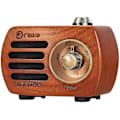 Pikkukuva 1 / 4: Langaton mini-puuradio Bluetooth-kaiuttimella, kannettava FM-radio, ladattava radio, bassokaiutin erinomaisella bassolla