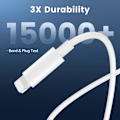 Miniatyrbilde 5 av 5: USB-C til Lightning Datakabel 2 Meter Type C Lader Hurtigladekabel Kompatibel med iPhone 14/14 Pro/13/13 Pro/12/12 Pro/iPad MFi Sertifisert-AD4-