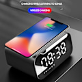 Miniatyrbild 7 av 8: Trådlös Laddning Bluetooth Högtalare Klocka LED-Display Väckarklocka Högtalare med FM-Radio USB Snabbladdare