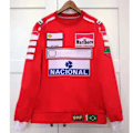 Miniatyrbilde 1 av 2: F1 Fører Ayrton Senna Championship Jersey Racing Suit Replika Rund Hals Genser 2023 F1 Alonso Formel 1 Retro Genser 4 4 XS