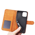 Miniatyrbild 5 av 11: iPhone 15 PU-läderfodral - (2-kortfack) Mörkbrun