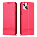 Miniatyrbilde 1 av 11: iPhone 15 plus - Pl�nboksfodral Magnetisk i L�der 3-kortfack Red