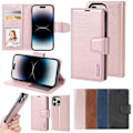 Miniatyrbillede 1 af 11: iPhone 16 Pro Max - Stilfullt och Praktiskt 2-i-1 Plånboksfodral från Hanman Miluo Roséguld