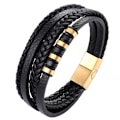 Miniatyrbild 4 av 10: Stilrent Armband i Flätat Läder Brun-Svart 21CM