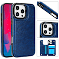 Miniatyrbild 5 av 11: iPhone 16 Pro -  Elegant, Praktiskt och Säkert Plånboksskal Mörkblå