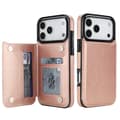 Praktiskt Plånboksskal kompatibelt med iPhone 17 Pro Max Roséguld