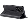Miniatyrbilde 8 av 11: S24 Ultra -  Magnetisk PU-läder + Mjuk TPU-korthållare Stativfodral Mörkbrun