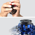 Miniatyrbillede 6 af 11: Effektfull Flygande Spinner Fidget Toy Drönare LED-Ljus Svart