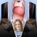 Miniatyrbilde 6 av 11: iPhone 15 - 3-pack Ceramic Skärmskydd 2.5D Svart Spy Svart