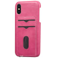 Pikkukuva 1 / 11: iPhone X/XS - Elegant Kraftfullt Skal med Kortfack Rosaröd