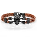 Miniatyrbillede 1 af 11: Stilsäkert Slittåligt Rockigt Döskalle Skull Armband Kaffe