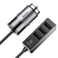 Miniatyrbild 1 av 11: Smidig Slittålig Baseus 3-USB Port Billaddare Grå