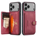 iPhone 17 Pro Plånboksskal  4 Kort + Sedlar Röd