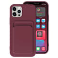 Skal med Kortfack - iPhone 12 Pro Max Vinröd