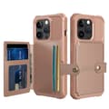 Elegant plånboksfodral i lyxigt PU-läder för iPhone 15 Pro Max Roséguld